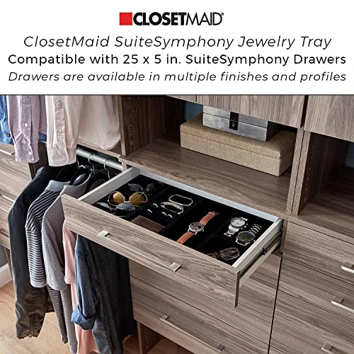 ClosetMaid SuiteSymphony Wood Drawer, Add On Accessory, Modern Style, For Storage, Closet Clothes, X 10” Size For 25 In. Units, Graphite Grey/Satin Nickel 3 ClosetMaid SuiteSymphony Wood Drawer, Add On Accessory, Modern Style, For Storage, Closet Clothes, X 10” Size For 25 In. Units, Graphite Grey/Satin Nickel - Image 3