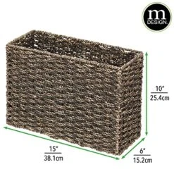 MDesign Rustic Farmhouse Woven Seagrass Toilet Paper Holder Basket - Large Storage Organizer Tank Topper For Bathroom Counter Or Top Of Toilet - Holds 6 Rolls Of Toilet Paper - Black Wash -Songmics Furniture Shop 51Ey6KK0r2L