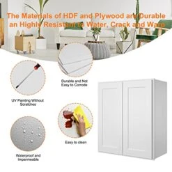 LOVMOR Wall-Mounted Bathroom Cabinet, Medicine Cabinet, Bathroom Cabinet Wall Mounted With Adjustable Shelves & Soft-Close Door, 12" D*27" W*42" H -Songmics Furniture Shop 51EygQ0g1mL