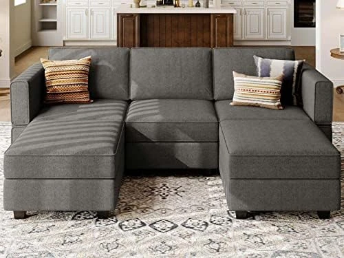 Belffin Modular Sectional Couch U-Shape Modulars Reversible Sectional Sofa Convertible Chaise Sofa With Storage Grey 13 Belffin Modular Sectional Couch U-Shape Modulars Reversible Sectional Sofa Convertible Chaise Sofa With Storage Grey - Image 13