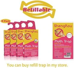 ShengKou - Effective And Refillable Dual Moth Pheromone Traps, Ultimate Solution To Clothes & Pantry Moth Control -4 Pack 5 ShengKou - Effective And Refillable Dual Moth Pheromone Traps, Ultimate Solution To Clothes & Pantry Moth Control -4 Pack -Songmics Furniture Shop 51F9S81cNJS