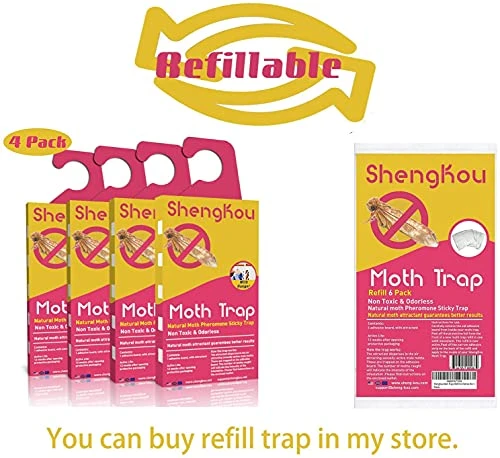 ShengKou - Effective And Refillable Dual Moth Pheromone Traps, Ultimate Solution To Clothes & Pantry Moth Control -4 Pack 3 ShengKou - Effective And Refillable Dual Moth Pheromone Traps, Ultimate Solution To Clothes & Pantry Moth Control -4 Pack - Image 3