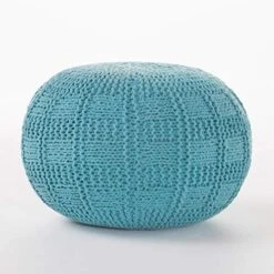 GDFStudio Valentine Hand Knit Fabric Pouf (Ivory) -Songmics Furniture Shop 51FLBdOtjRL. AC
