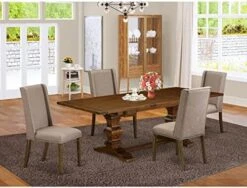 East West Furniture LAFL11-87-16 Dinner Table Set, Large 17 East West Furniture LAFL11-87-16 Dinner Table Set, Large -Songmics Furniture Shop 51FSz605eTL. AC