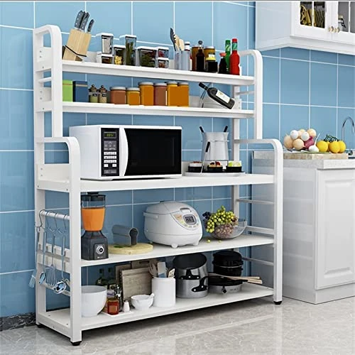 Microwave Oven Rack Kitchen Storage Rack, Floor Mounted, Multi-layer Storage Rack, Microwave Oven, Oven, Dishes, Storage Cabinet, Operating Console, Extra Value Kitchen Storage Rack ( Color : Brass , 2 Microwave Oven Rack Kitchen Storage Rack, Floor Mounted, Multi-layer Storage Rack, Microwave Oven, Oven, Dishes, Storage Cabinet, Operating Console, Extra Value Kitchen Storage Rack ( Color : Brass , - Image 2