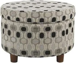 Homepop Home Decor | Upholstered Round Storage Ottoman | Ottoman With Storage For Living Room & Bedroom (Black Geo) 18 Homepop Home Decor | Upholstered Round Storage Ottoman | Ottoman With Storage For Living Room & Bedroom (Black Geo) -Songmics Furniture Shop 51FiYBPfKGL. AC