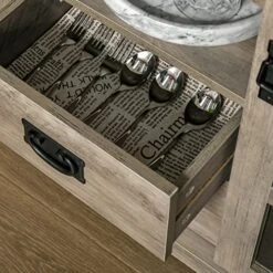 HOMCOM Sideboard Buffet Cabinet, Glass Door Kitchen Cabinet, Coffee Bar Cabinet With Storage Drawers & Adjustable Shelves For Living Room, Gray -Songmics Furniture Shop 51Fr41lei4L