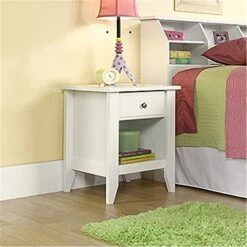 Sauder County Line 4-Drawer Chest, Soft White Finish & Shoal Creek Night Stand, Soft White Finish -Songmics Furniture Shop 51Fs1uVpKkL
