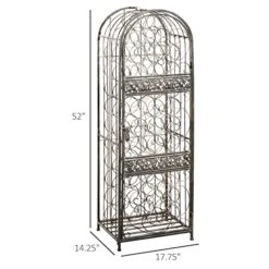 HOMCOM 45 Bottle Wrought Iron Wine Rack Jail With Lock - Antique Bronze -Songmics Furniture Shop 51FxEnf03zL