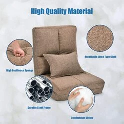 Giantex Triple Fold Down Sofa Bed, Adjustable Floor Couch Sofa With One Pillow, 6 Reclining Position, Convertible Upholstered Guest Sleeper, Modern Folding Lounge Chaise For Living Room And Bedroom -Songmics Furniture Shop 51G3GWhDeFL