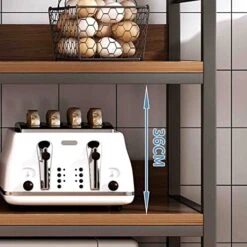 Bread Rack, 48 -inch Microwave Stove, 4 -Story Bar, High Kitchen Rack With Storage Shelf, And Kitchen Cabinet, Brown (Size : 100cm) -Songmics Furniture Shop 51G50RNJSKL