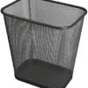 Ybmhome Steel Mesh Rectangular Open Top Waste Basket Bin Trash Can For Office Home 8x12x12 Inches 1103s (1, Black)