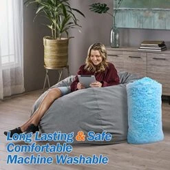 Amorstra Bean Bag Filler Shredded Memory Foam Filling 10 Pounds, Pillow Stuffing Bean Bag Refill Material For Pouf Ottoman Couch Cushion Dog Bed Stuffed Animals And Art Crafts - Blue -Songmics Furniture Shop 51G9Mppja9L