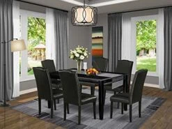 East West Furniture DUEN7-BLK-69 Dining Room Table Set, 7-Piece -Songmics Furniture Shop 51GEu7TlawL. AC