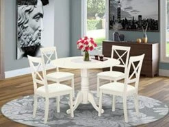 East West Furniture DLBO3-BLK-W Dining Table Set, 3 -Songmics Furniture Shop 51GG1U82yQL. AC