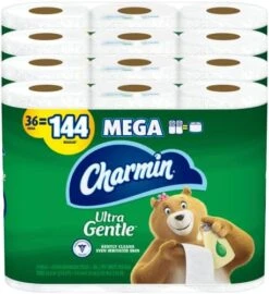 Charmin Ultra Gentle Toilet Paper, 36 Mega Rolls = 144 Regular Rolls -Songmics Furniture Shop 51GG5jP8puL. AC