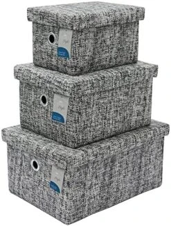 JVL Urban Square Paper Lidded Storage Basket -Songmics Furniture Shop 51GU5gtYU7L. AC