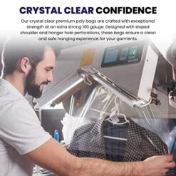 Norton Supply Dry Cleaning Poly Bags - Transparent Plastic Garment Cover, 40" Long, 100 Gauge Thickness, Suit Packing, Travel & Laundry Clothes Closet Hanging -Songmics Furniture Shop 51GZJ59rVWL