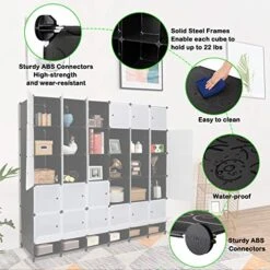 VINGLI Portable Closet Wardrobe, Cube Storage Organizer, Plastic Storage Closet, Shelf Unit, DIY Cube Shelves With Doors And Hanging Rods, 36 Cubes 14 VINGLI Portable Closet Wardrobe, Cube Storage Organizer, Plastic Storage Closet, Shelf Unit, DIY Cube Shelves With Doors And Hanging Rods, 36 Cubes -Songmics Furniture Shop 51GZsmCgxaL