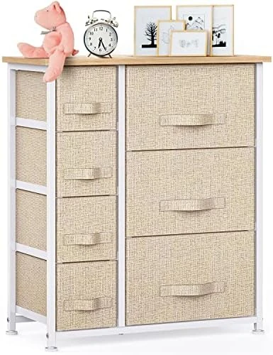 Pipishell 7 Drawer Fabric Dresser Storage Tower, Dresser Chest With Wood Top And Easy Pull Handle, Organizer Unit For Closets, Bedroom, Nursery Room, Office 5 Pipishell 7 Drawer Fabric Dresser Storage Tower, Dresser Chest With Wood Top And Easy Pull Handle, Organizer Unit For Closets, Bedroom, Nursery Room, Office - Image 5