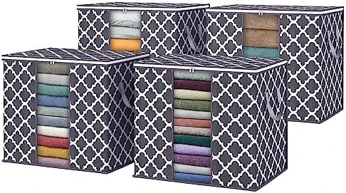 Fixwal Storage Bags 6 Pack 90L Large Capacity Clothes Organization And Storage Containers For Bedding Comforters Bedroom Closet Dorm With Reinforced Handle, Clear Window, Sturdy Zippers, Grey 6 Fixwal Storage Bags 6 Pack 90L Large Capacity Clothes Organization And Storage Containers For Bedding Comforters Bedroom Closet Dorm With Reinforced Handle, Clear Window, Sturdy Zippers, Grey - Image 6