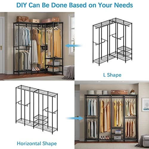 VIPEK V40 Wire Garment Rack Heavy Duty Clothes Rack For Hanging Clothes, Multi-Functional Bedroom Clothing Rack Freestanding Closet Wardrobe Rack, 76 Inch L X 15.7 Inch W X 75.6 Inch H, Max Load 900lbs, Black 3 VIPEK V40 Wire Garment Rack Heavy Duty Clothes Rack For Hanging Clothes, Multi-Functional Bedroom Clothing Rack Freestanding Closet Wardrobe Rack, 76 Inch L X 15.7 Inch W X 75.6 Inch H, Max Load 900lbs, Black - Image 3