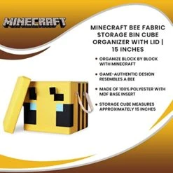 Minecraft Bee 15-Inch Storage Bin Chest With Lid | Foldable Fabric Basket Container, Cube Organizer With Handles, Cubby Closet Organizer | Video Game Gifts And Collectibles 11 Minecraft Bee 15-Inch Storage Bin Chest With Lid | Foldable Fabric Basket Container, Cube Organizer With Handles, Cubby Closet Organizer | Video Game Gifts And Collectibles -Songmics Furniture Shop 51Gs4DTLGkL