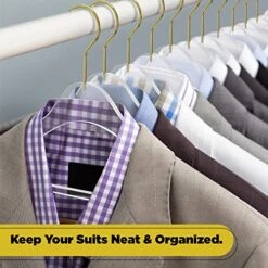 Acrylic Clear Suit Hangers, High-end Quality Clothes Hangers With Non Slip Pants Bar Gold Swivel Hook For Luxurious Closets (Gold Suit 5 Pack) -Songmics Furniture Shop 51GsHmPOdPL