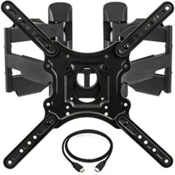InstallerParts Corner TV Wall Mount For Most 23-55 Inch LED LCD OLED Plasma Flat Screen TVs With Full Motion Swivel And Tilt Articulating Dual Arm - VESA 400x400, Holds 132lbs, HDMI Cable -Songmics Furniture Shop 51GtM5kj8HL. AC