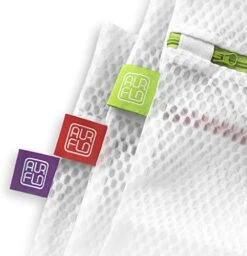 AURFLO Mesh Laundry Bag-Set Of 3 Medium Heavy Duty Net With Zipper Lock, Color Coding And Hanging Loop-Safe Wash And Organizer For Travel, Lingerie, Gloves, Socks, Yoga Pants, Bra, Jeans, Sweater -Songmics Furniture Shop 51Gy11ujMxL. AC