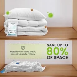 Vacuum Storage Bags For Clothes Duvets Travel - Multi Pack Jumbo Medium Small, Reusable No Leak Compression 80% More Space Saver, Vaccumm Suction Seal Bag Extra Durable, Bedding Blanket Vacume -Songmics Furniture Shop 51GzUc0h1TL