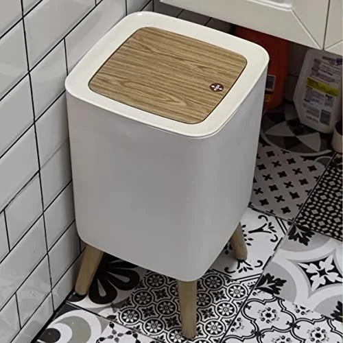 Small Trash Can With Lid, Bathroom Trash Can With Lid,2.6 Gallon Office Garbage Can Waste Basket With Push Button, Nordic Small Trash Bin For Bedroom, Toilet, Kitchen,Pet Proof Trash Can 4 Small Trash Can With Lid, Bathroom Trash Can With Lid,2.6 Gallon Office Garbage Can Waste Basket With Push Button, Nordic Small Trash Bin For Bedroom, Toilet, Kitchen,Pet Proof Trash Can - Image 4