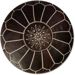 Premium Moroccan Leather Pouf - Handmade - Delivered Stuffed - Ottoman, Footstool, Floor Cushion (Cognac Brown) -Songmics Furniture Shop 51H5ISS3BoL. AC