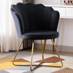 Duhome Velvet Accent Chair Living Room Chair,Corner Chair Reception Chair For Bedroom Living Room, Shell Shaped Living Room Chair With Golden Metal Legs, DarkBlue 22 Duhome Velvet Accent Chair Living Room Chair,Corner Chair Reception Chair For Bedroom Living Room, Shell Shaped Living Room Chair With Golden Metal Legs, DarkBlue -Songmics Furniture Shop 51H81MSDo9L. AC