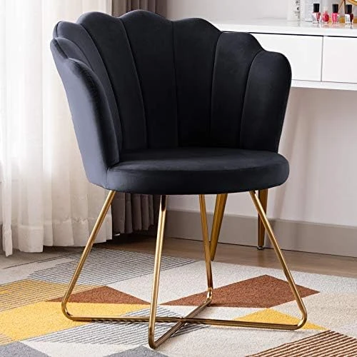 Duhome Velvet Accent Chair Living Room Chair,Corner Chair Reception Chair For Bedroom Living Room, Shell Shaped Living Room Chair With Golden Metal Legs, DarkBlue 10 Duhome Velvet Accent Chair Living Room Chair,Corner Chair Reception Chair For Bedroom Living Room, Shell Shaped Living Room Chair With Golden Metal Legs, DarkBlue - Image 10