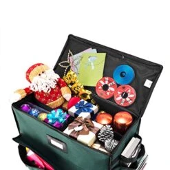 Elf Stor (Green) Gift Bag Organizer-20” Storage Tote With 4 Pockets For Wrap, Tissue Paper, Ribbon, Boxes & Cards-Christmas, Birthday, All Occasion Casion, 1 Count (Pack Of 1) -Songmics Furniture Shop 51HBog5zCjL