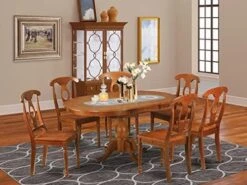 EAST WEST FURNITURE 7 Pc Dining Room Set-Oval Dining Table With Leaf And 6 Chairs -Songmics Furniture Shop 51HOQpGj5NL. AC