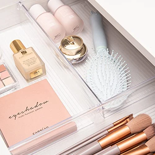 4 Pack 12"x 6" Large Size Clear Plastic Desk Drawer Organizer Tray Bathroom Office Kitchen Utensils Silverware Gadgets Dividers Desk Drawer Storage Bins Container For Dresser Cosmetic Makeup 3 4 Pack 12"x 6" Large Size Clear Plastic Desk Drawer Organizer Tray Bathroom Office Kitchen Utensils Silverware Gadgets Dividers Desk Drawer Storage Bins Container For Dresser Cosmetic Makeup - Image 3