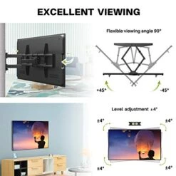 USX MOUNT Full Motion TV Wall Mount For Most 37-75 Inch TV, Swivel And Tilt TV Mount With Dual Articulating Arms, Wall Mount TV Bracket Up To 132lbs, VESA 600x400mm, 16" Wood Studs, XML019 -Songmics Furniture Shop 51HWKf3piiL