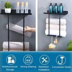 Towel Racks For Bathroom,Retractable Wall Mounted Rolled Towels Holder With Metal Shelf & Hooks, Retractable Bathroom Towel Storage Rack Shelf For Rolled Washcloths Towels Small Bathroom Storage Decor 6 Towel Racks For Bathroom,Retractable Wall Mounted Rolled Towels Holder With Metal Shelf & Hooks, Retractable Bathroom Towel Storage Rack Shelf For Rolled Washcloths Towels Small Bathroom Storage Decor -Songmics Furniture Shop 51Hbpmg7BRL