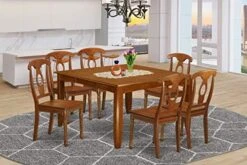 East West Furniture PFNA9-SBR-W, Wood Seat, Saddle Brown Finish -Songmics Furniture Shop 51HfCRBWR L. AC