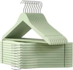 SONGMICS Wooden Hangers, 20-Pack Wood Coat Hangers With Shoulder Notches, Swivel Hook, Non-Slip For Jackets, Shirts, Suits, Black And Silver UCRW02B-20 -Songmics Furniture Shop 51Hieu67kxL. AC