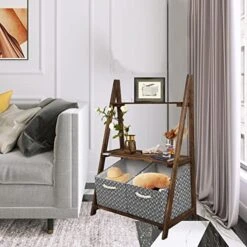 ECOMEX Small Ladder Shelf, 3-Tier Ladder Bookshelf With 2 Baskets, Wood Rustic Ladder Bookshelf, Freestanding Storage Organizer Rack,Storage Rack Shelves Plant Stand For Home, 2PCS, Brown 12 ECOMEX Small Ladder Shelf, 3-Tier Ladder Bookshelf With 2 Baskets, Wood Rustic Ladder Bookshelf, Freestanding Storage Organizer Rack,Storage Rack Shelves Plant Stand For Home, 2PCS, Brown -Songmics Furniture Shop 51HjJsxr7hL 1