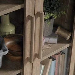 Pemberly Row Engineered Wood And Tempered Glass Curio Cabinet In Sky Oak -Songmics Furniture Shop 51HkTGx82fL