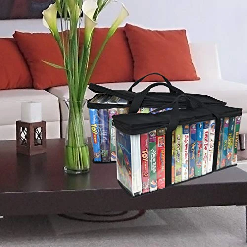 Evelots 4 Pack VHS Storage Bag-Movie Organizer-Video Tape-Handles-Hold 60-No Dust 1 Evelots 4 Pack VHS Storage Bag-Movie Organizer-Video Tape-Handles-Hold 60-No Dust