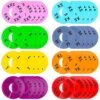40 Pack Round Colorful Plastic Clothing Size Closet Rack Dividers Hangers, 8 Assorted Colors, Preprinted In 8 Sizes XXS, XS, S, M, L, XL, XXL, XXXL (Outer 3.5”, Inner Diameter 1.38”)