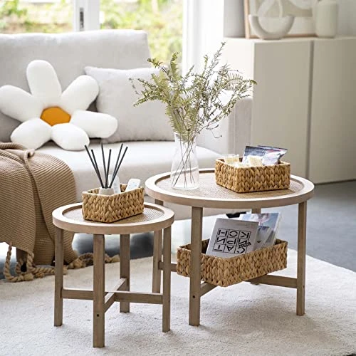 FairyHaus Wicker Baskets For Organizing 3Pack, Large And Small Wicker Storage Baskets Set, Decorative Hand Woven Baskets For Storage, Water Hyacinth Storage Baskets For Pantry Shelf Closet 3 FairyHaus Wicker Baskets For Organizing 3Pack, Large And Small Wicker Storage Baskets Set, Decorative Hand Woven Baskets For Storage, Water Hyacinth Storage Baskets For Pantry Shelf Closet - Image 3