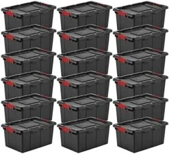 Sterilite 14649006 15 Gallon/57 Liter Industrial Tote, Black Lid & Base W/ Racer Red Latches, 6-Pack 21 Sterilite 14649006 15 Gallon/57 Liter Industrial Tote, Black Lid & Base W/ Racer Red Latches, 6-Pack -Songmics Furniture Shop 51HzmHZS6L. AC