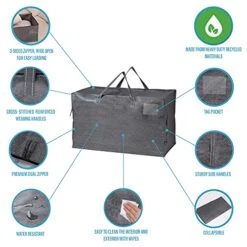 VENO 4 Pack Heavy Duty Oversized Storage Bag For Moving, College Dorm, Traveling, Camping, Christmas Decorations, Packing Supplies, Organizer Tote, Reusable And Sustainable (Dark Gray, 4 Pack) -Songmics Furniture Shop 51I0B0GTXJL