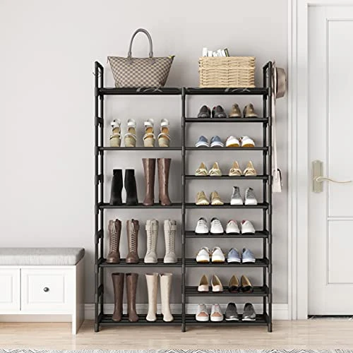 WOWLIVE 9 Tiers Shoe Rack Shoe Storage Shoe Organizer 30-35 Pairs Shoe Tower Unit Shelf Durable Metal Pipes With Plastic Connectors Stackable Cabinet Black(SSS2B9) 3 WOWLIVE 9 Tiers Shoe Rack Shoe Storage Shoe Organizer 30-35 Pairs Shoe Tower Unit Shelf Durable Metal Pipes With Plastic Connectors Stackable Cabinet Black(SSS2B9) - Image 3